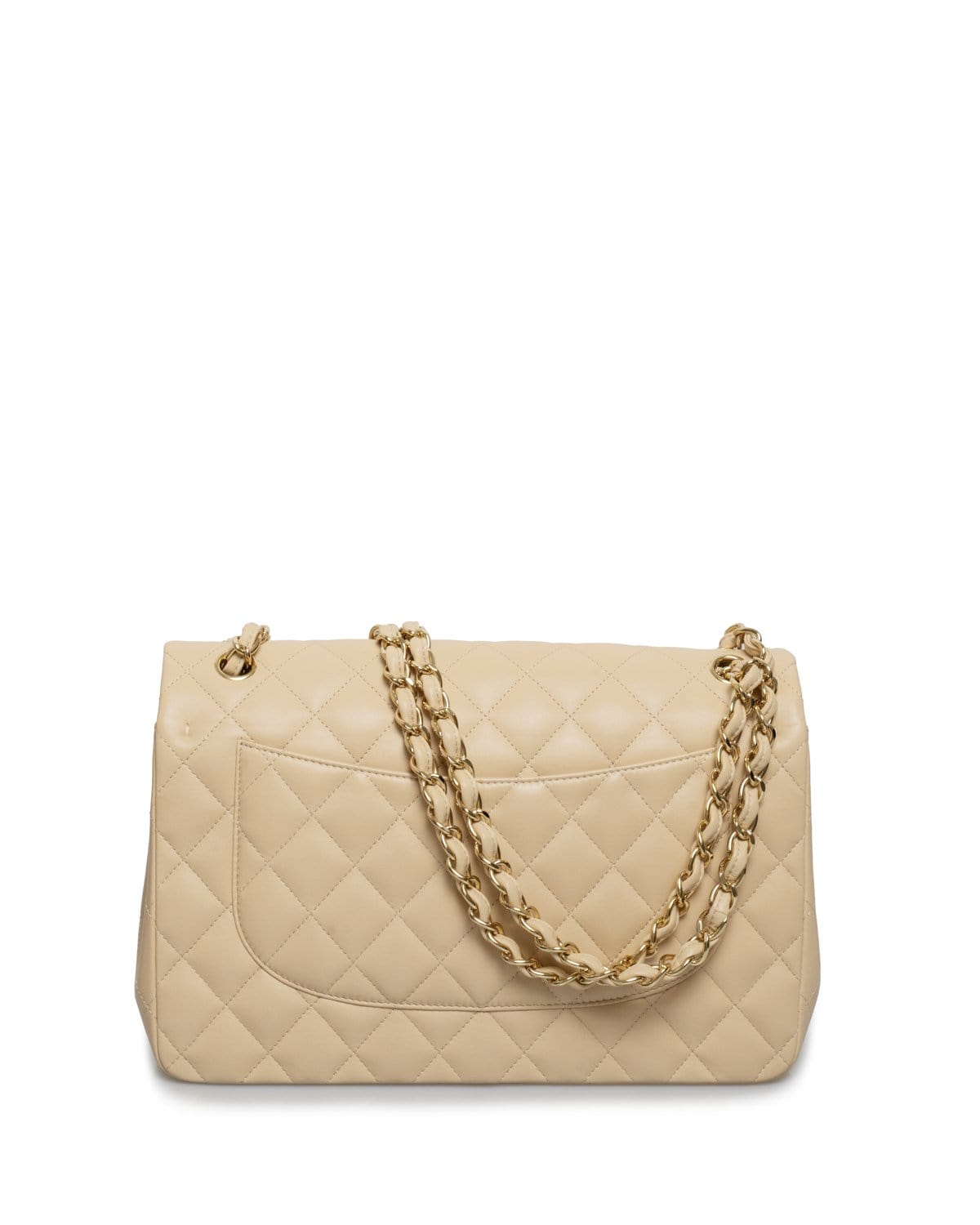 Chanel Chanel Beige Lambskin Jumbo Classic Flap Bag GHW - AGL1382