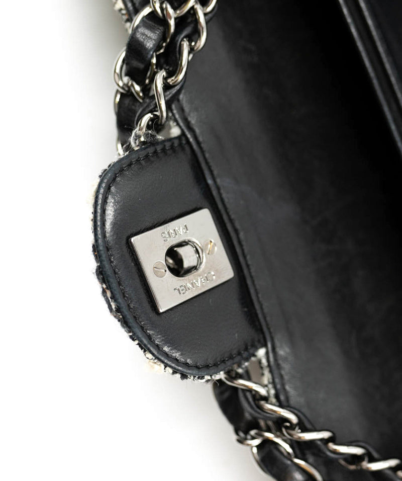 Chanel Black Lambskin Medium Madison Single Flap Silver Hardware