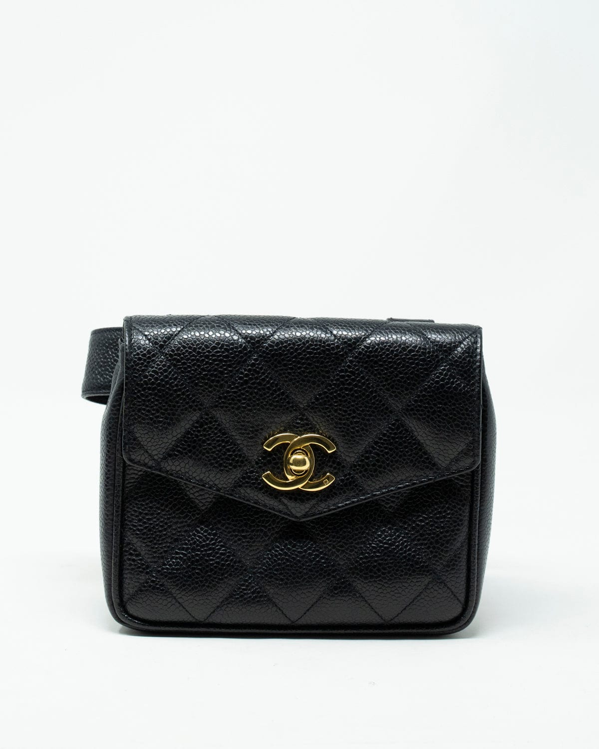 Chanel Chanel black caviar belt bag gold hardware - ASL1955