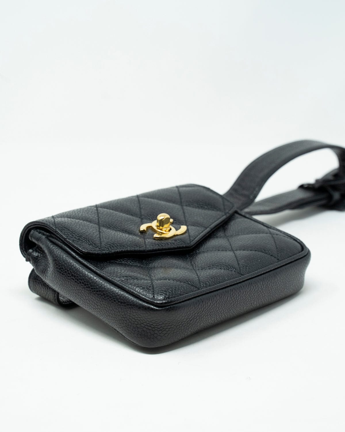 Chanel Chanel black caviar belt bag gold hardware - ASL1955