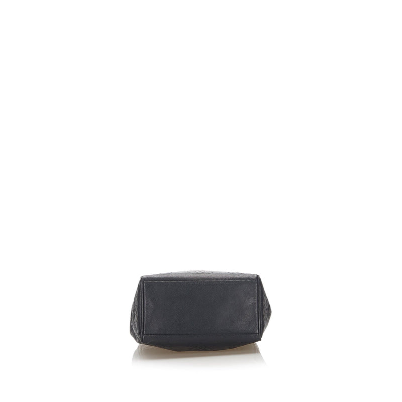 Chanel Chanel Black Caviar CC Embroidered Shoulder Tote Bag - AWL1556