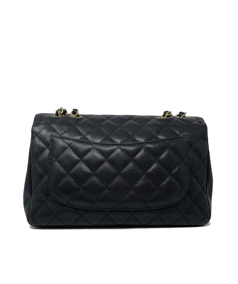 Chanel Chanel Black Caviar Jumbo Classic Flap Bag - AGL1289