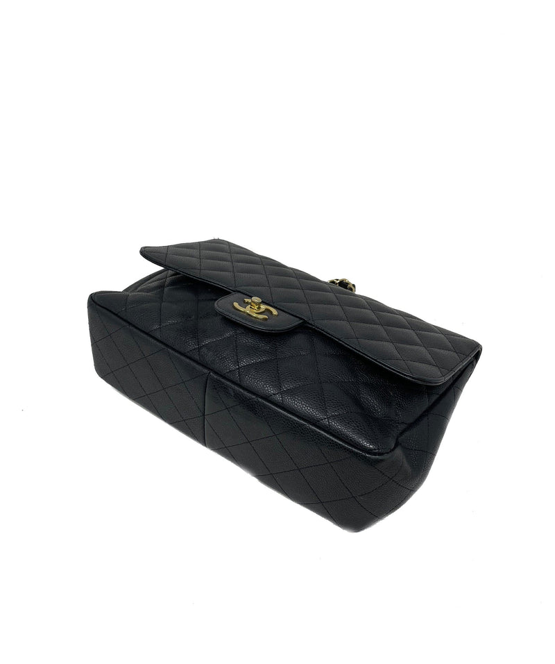 Chanel Black Caviar Jumbo Classic Flap Bag - AGL1289 – LuxuryPromise