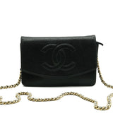 Chanel Chanel Black CC Timeless Wallet on Chain WOC AWL2159
