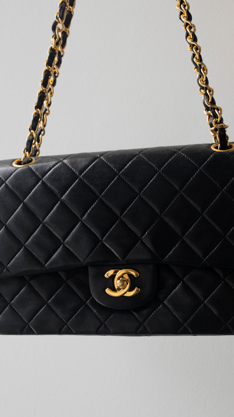 Chanel Chanel Black Classic Double Flap 10"  RJL1792