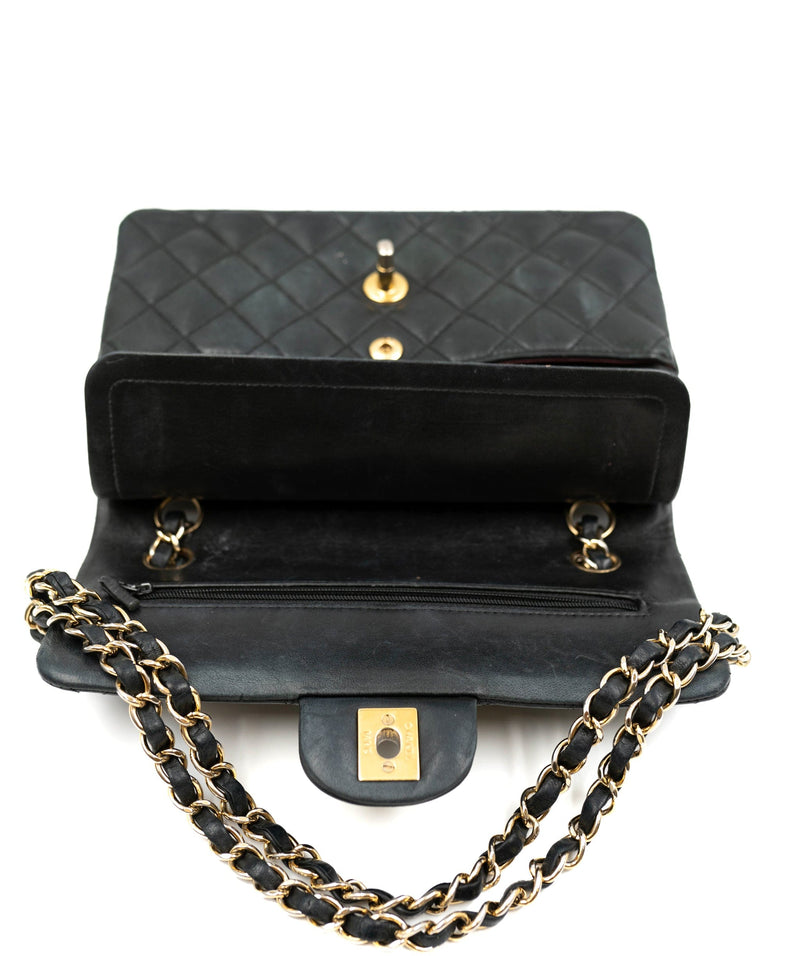 Chanel Medium Classic Double Flap Black Lambskin Shoulder Bag