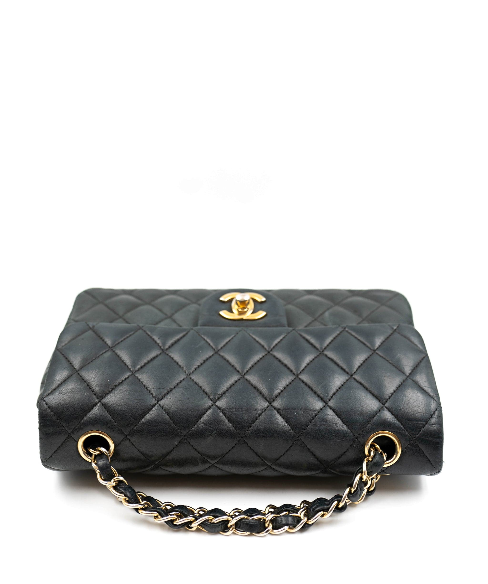 Chanel Chanel Black Lambskin 9 Inch Classic Flap Bag GHW  AGC1397