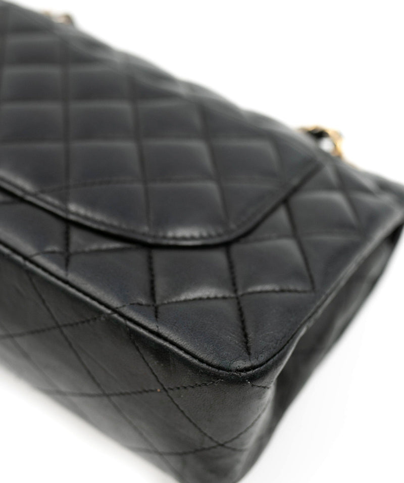 Chanel Classic Flap Bijou Chain Shoulder Bag Black Lambskin 77726