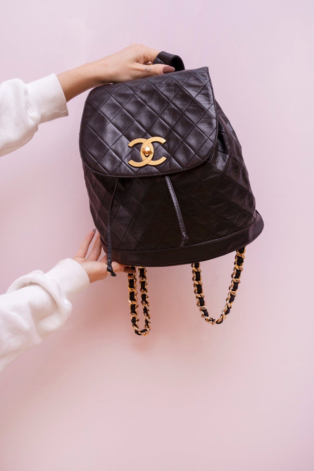 Chanel Chanel Black Lambskin Duma Backpack GHW  - AGL1606