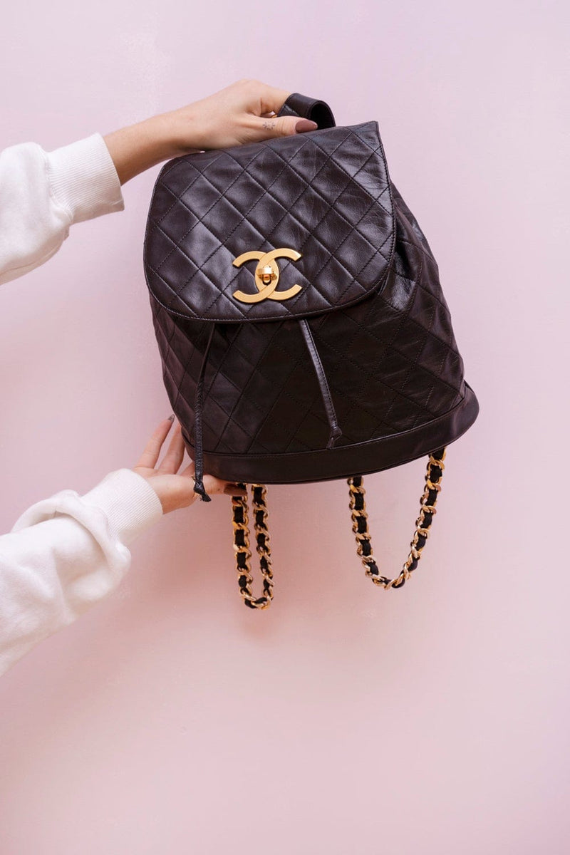 Chanel Vintage Classic Duma Quilted Backpack Bag 24k GHW