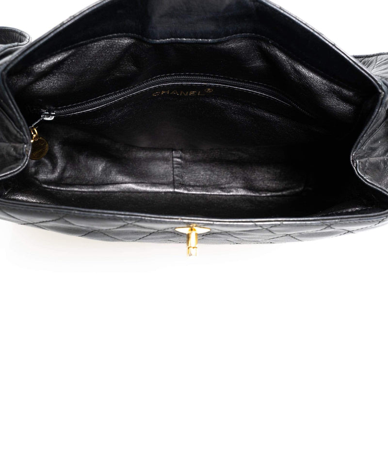 black leather crossbody chanel bag