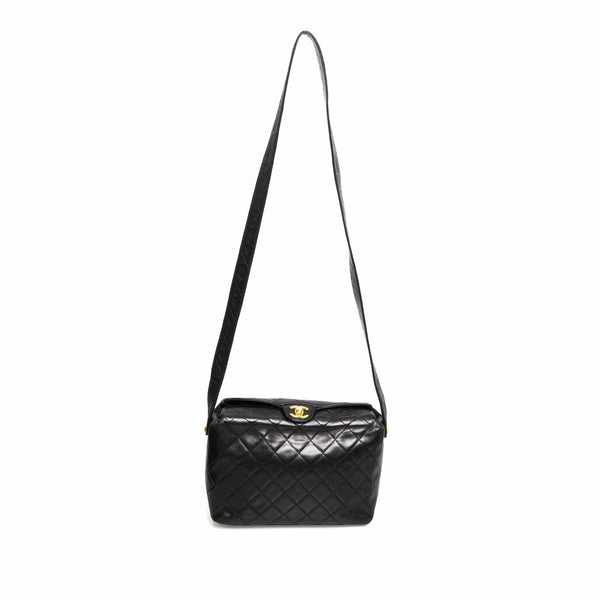 Chanel Black Lambskin Leather CC Turnlock Crossbody Bag - AGL1371 –  LuxuryPromise