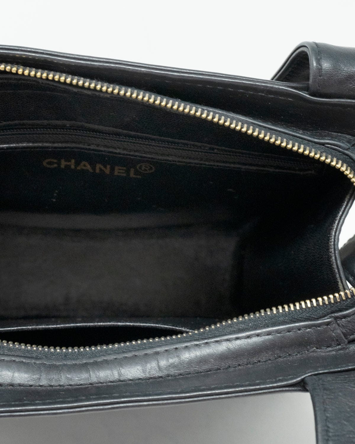 Chanel Chanel Black Lambskin Leather Tote Bag GHW - AGL1512