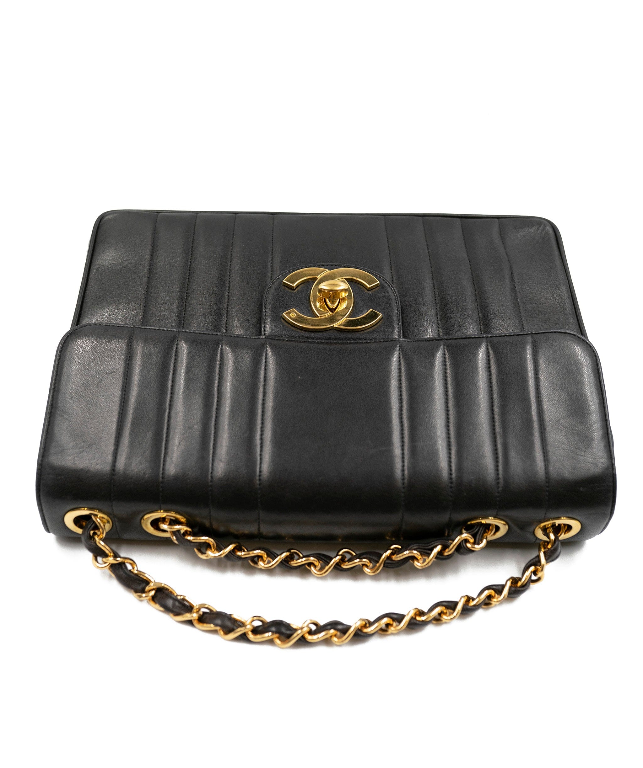 Chanel Chanel Black Lambskin Mademoiselle Jumbo Flap Bag GHW AGL2357