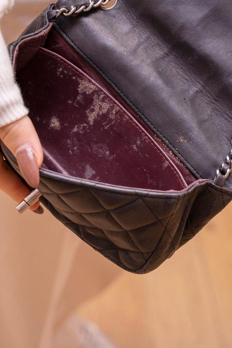 Chanel Chanel Black Lambskin Mini Classic Flap Bag  - AGL1610