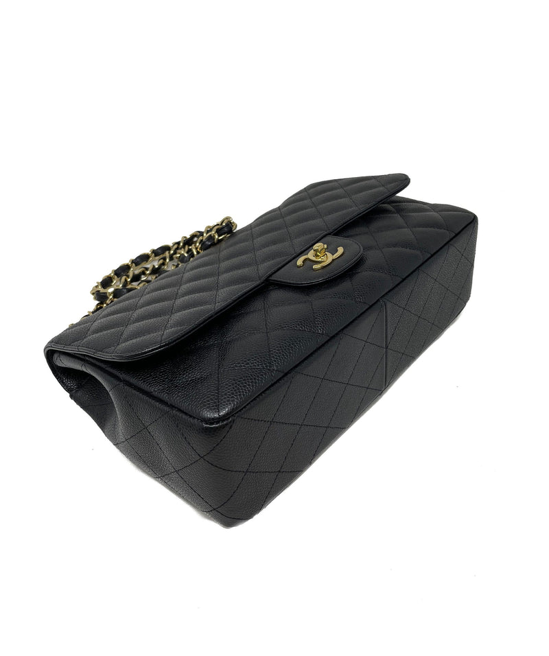Chanel Chanel Black Leather Caviar Leather Jumbo Flap bag - AGL1291