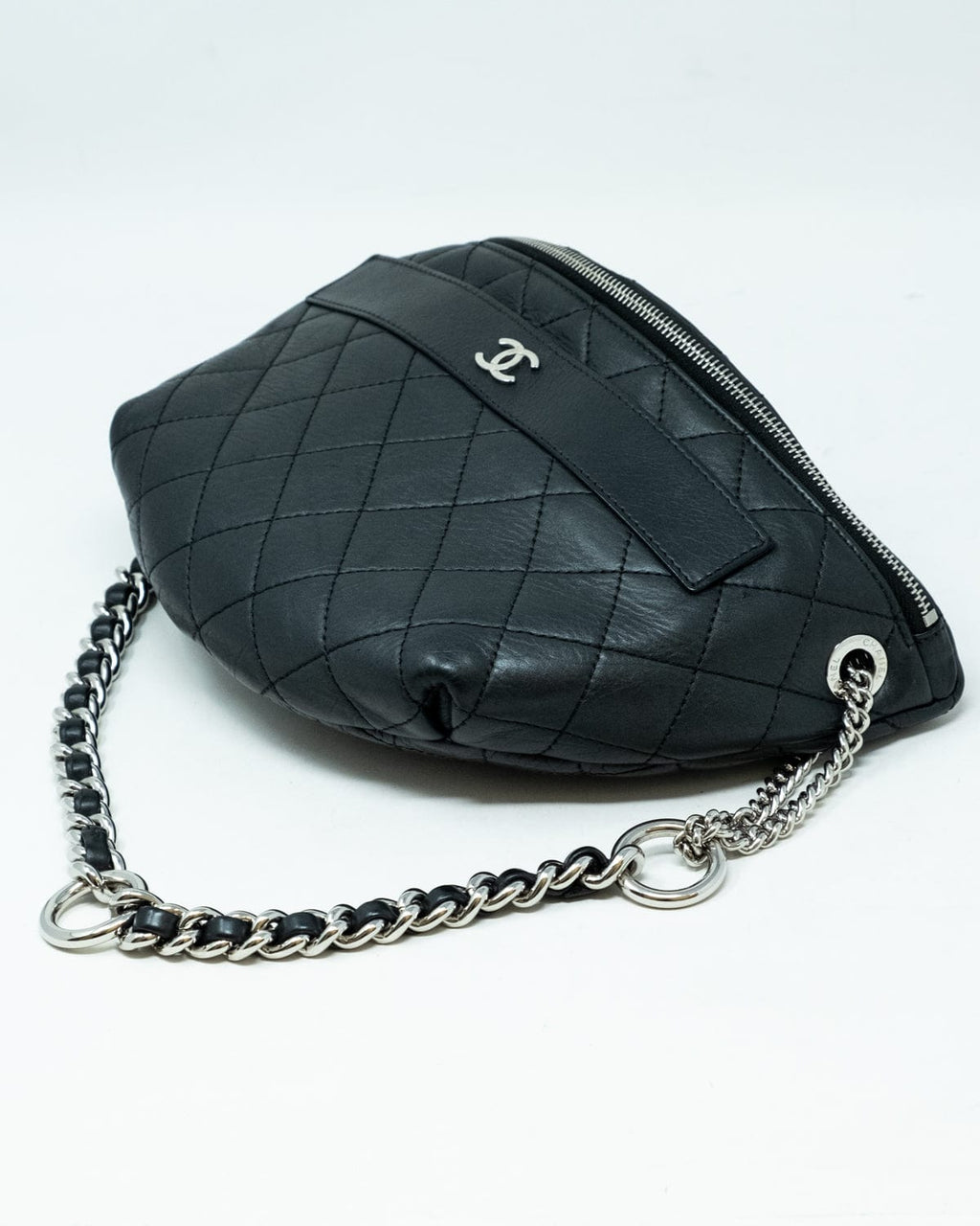Chanel Black Leather Quilted Belt Waist Bag PHW AGL1755 LuxuryPromise