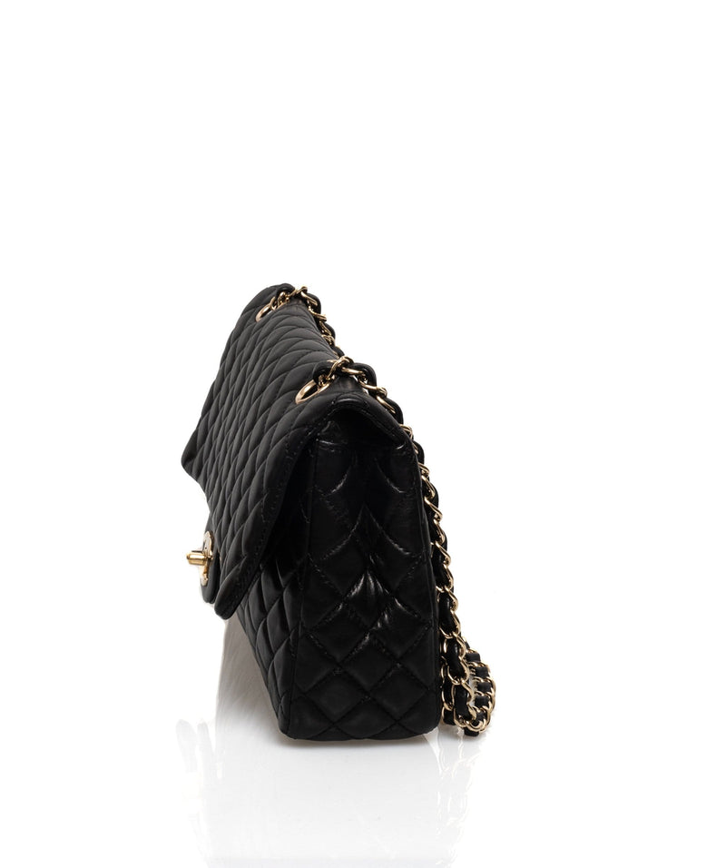Chanel Medium Classic Double Flap Bag Black Lambskin Gold Hardware