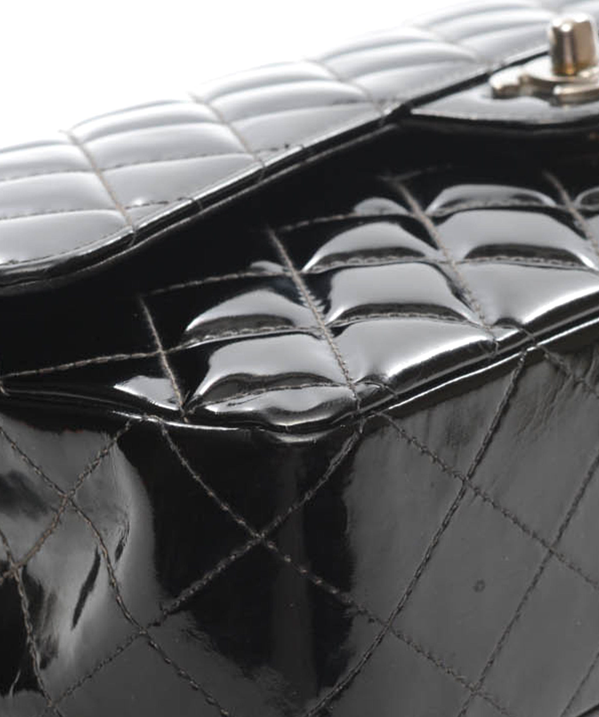 Chanel Chanel Black Patent Medium Classic Double Flap Bag SHW ASL4393