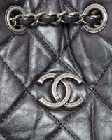 Chanel Chanel Black/Purple Distressed Leather Gabrielle Backpack - AGL1480