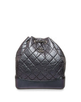 Chanel Chanel Black/Purple Distressed Leather Gabrielle Backpack - AGL1480