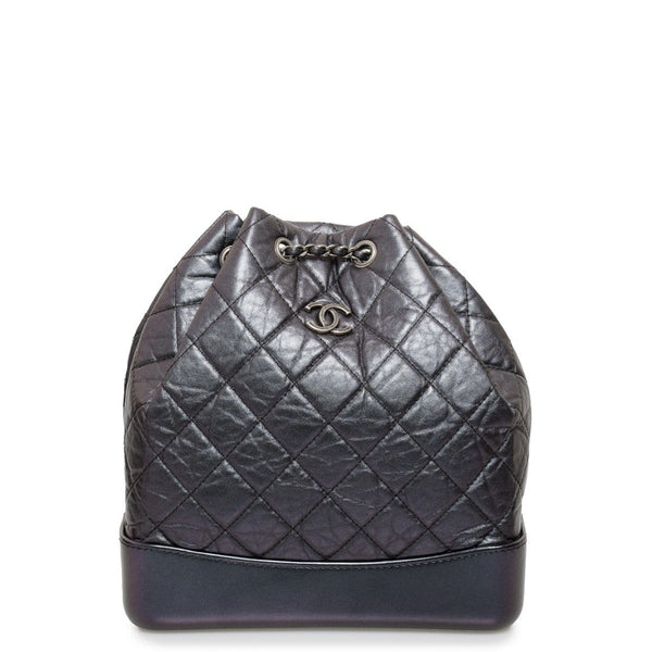Chanel Black/Purple Distressed Leather Gabrielle Backpack - AGL1480 –  LuxuryPromise