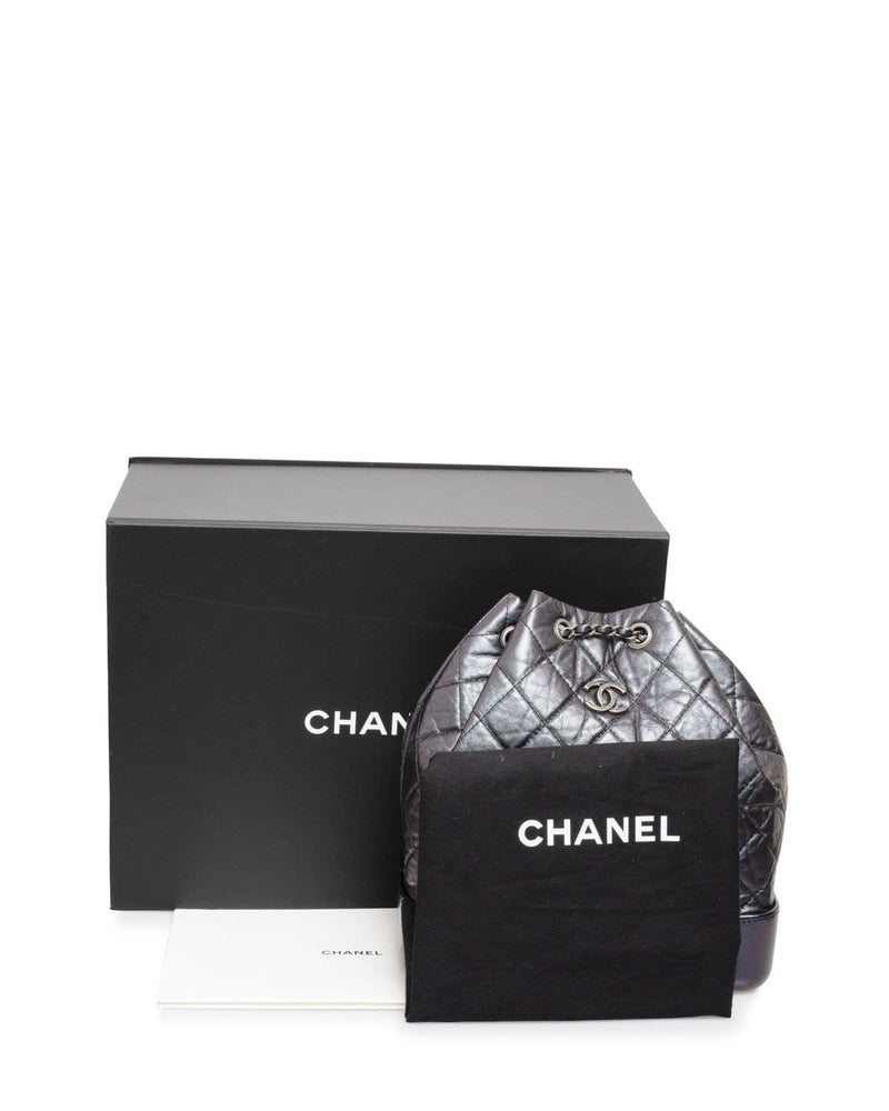 Chanel Black/Purple Distressed Leather Gabrielle Backpack - AGL1480 –  LuxuryPromise