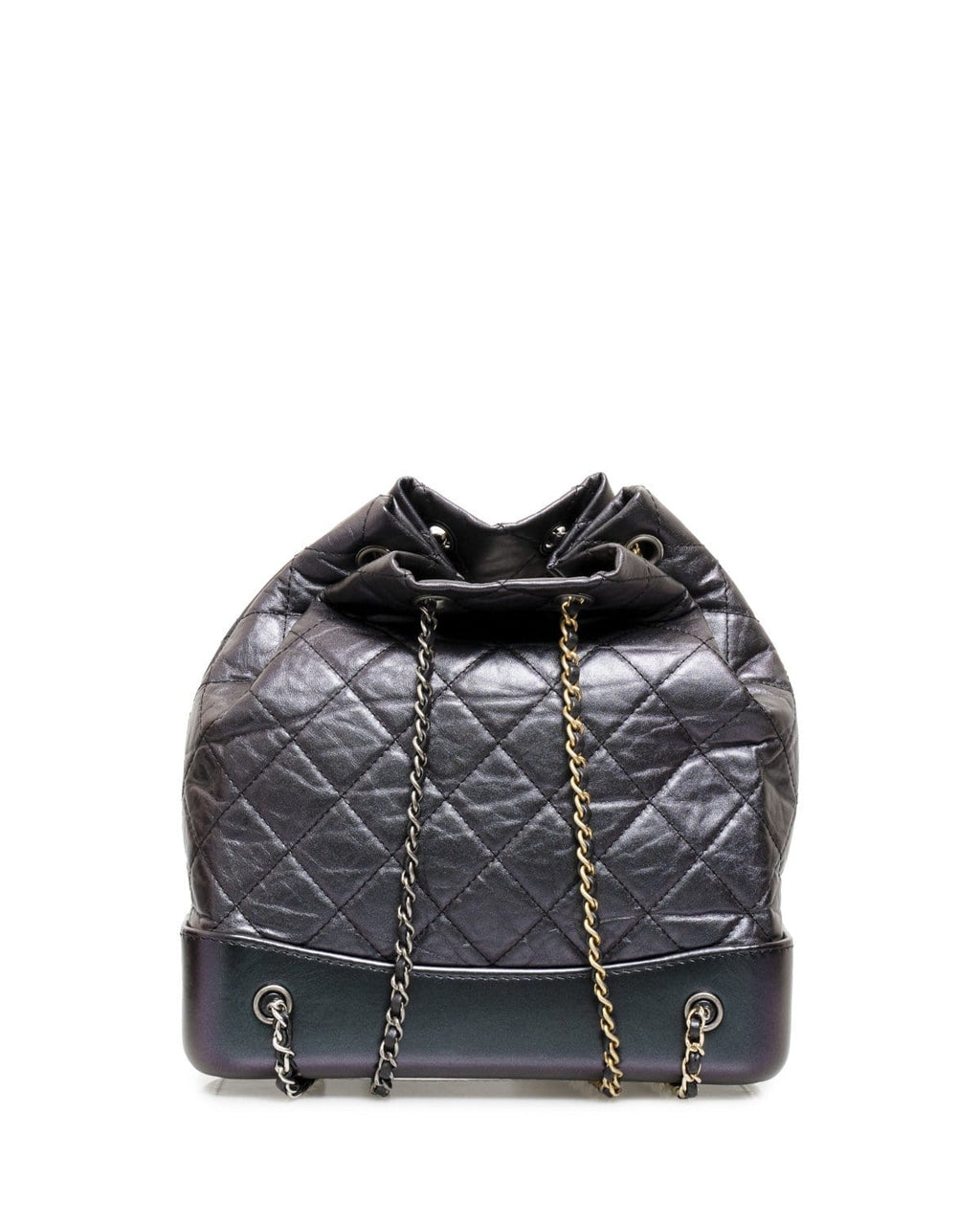 Chanel Black/Purple Distressed Leather Gabrielle Backpack