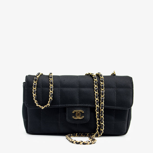 CHANEL Black Ponyhair Chocolate Bar Bag