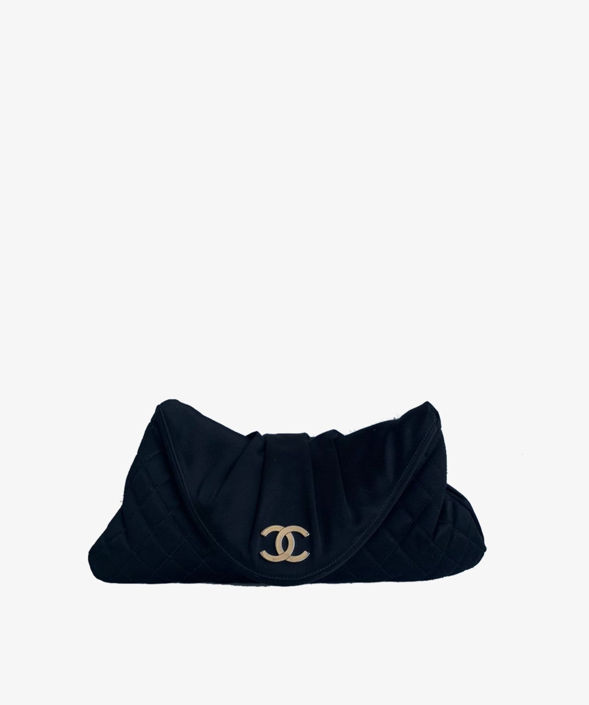 Chanel Chanel Black Satin Clutch