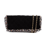 Chanel Chanel Black Tweed East West Shoulder Flap - AWL1459