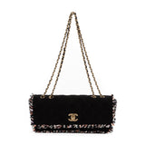 Chanel Chanel Black Tweed East West Shoulder Flap - AWL1459