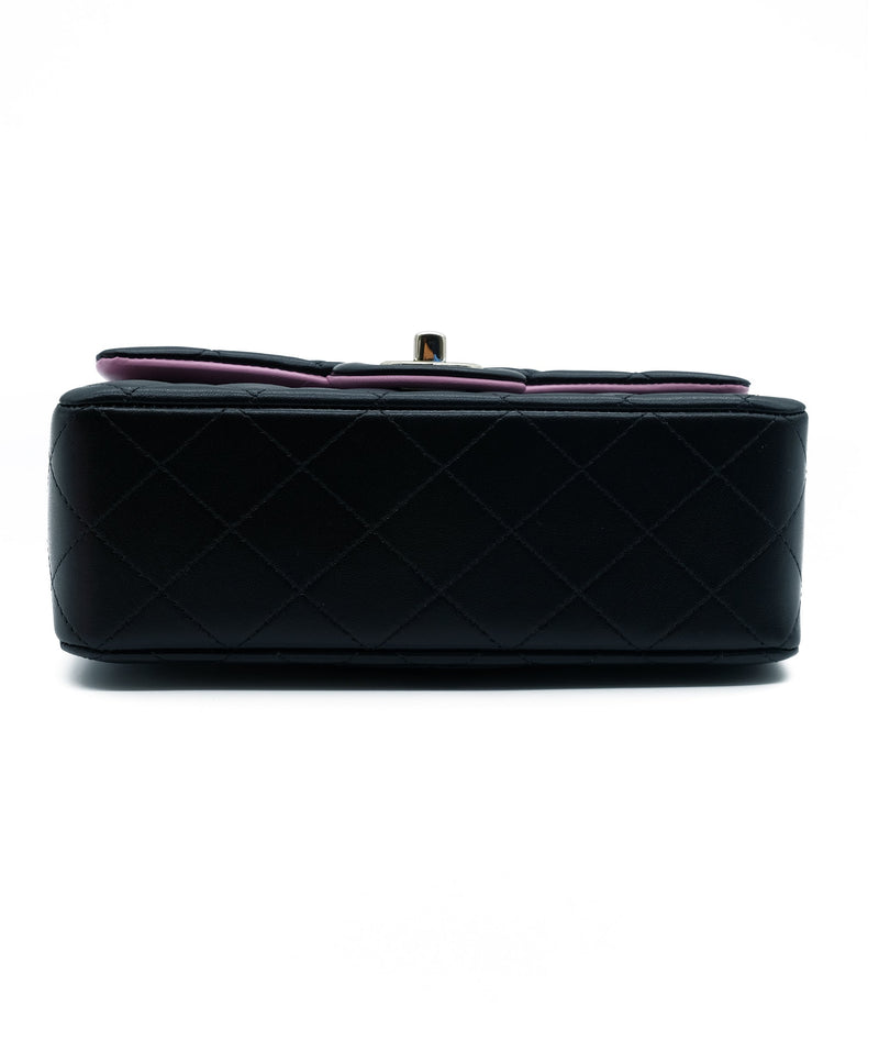 Chanel Black Two Tone Limited Edition Mini Top Handle Flap Bag REC1187 –  LuxuryPromise