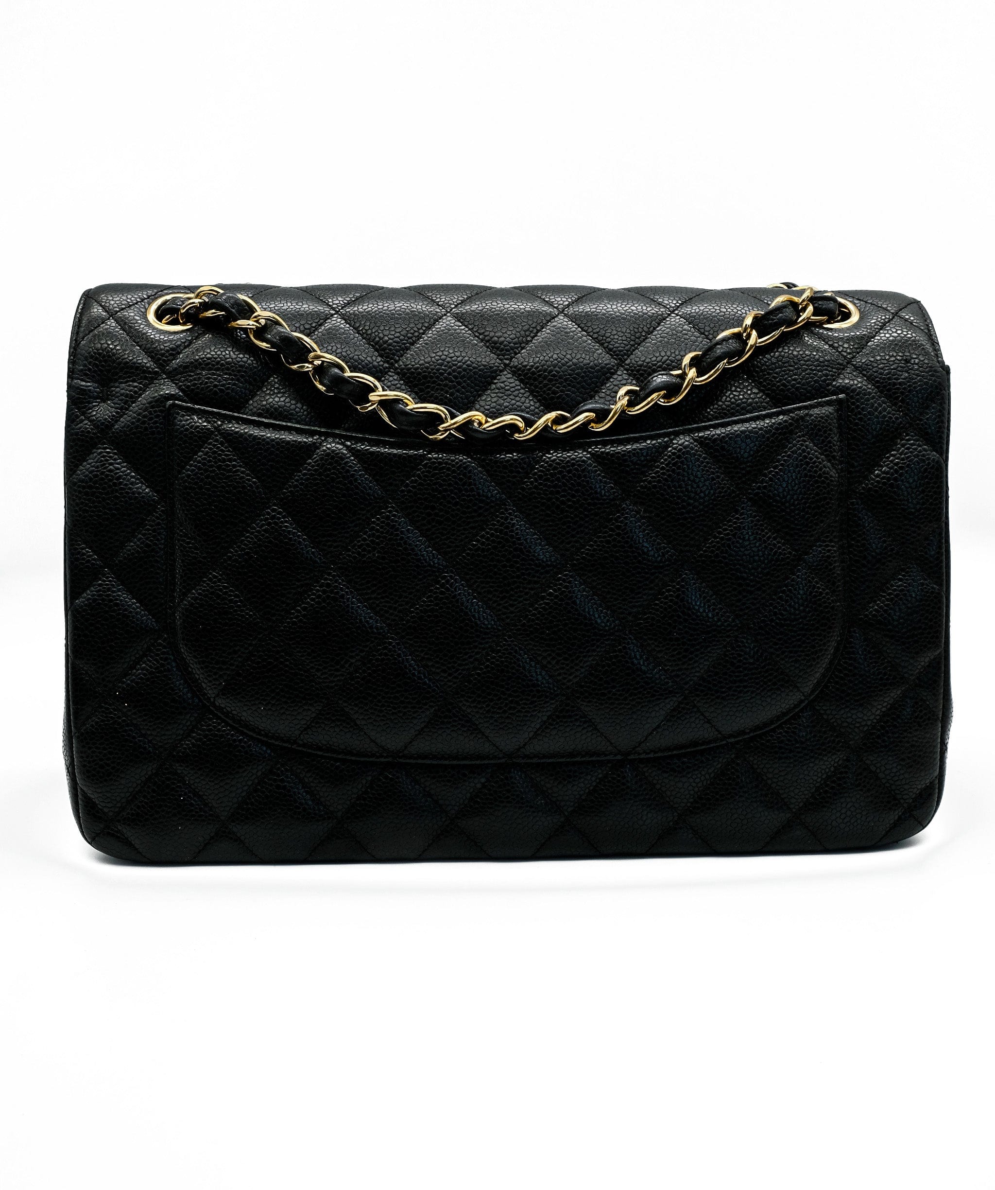 Chanel Chanel Black with Gold Jumbo Classic Flap RJC1607