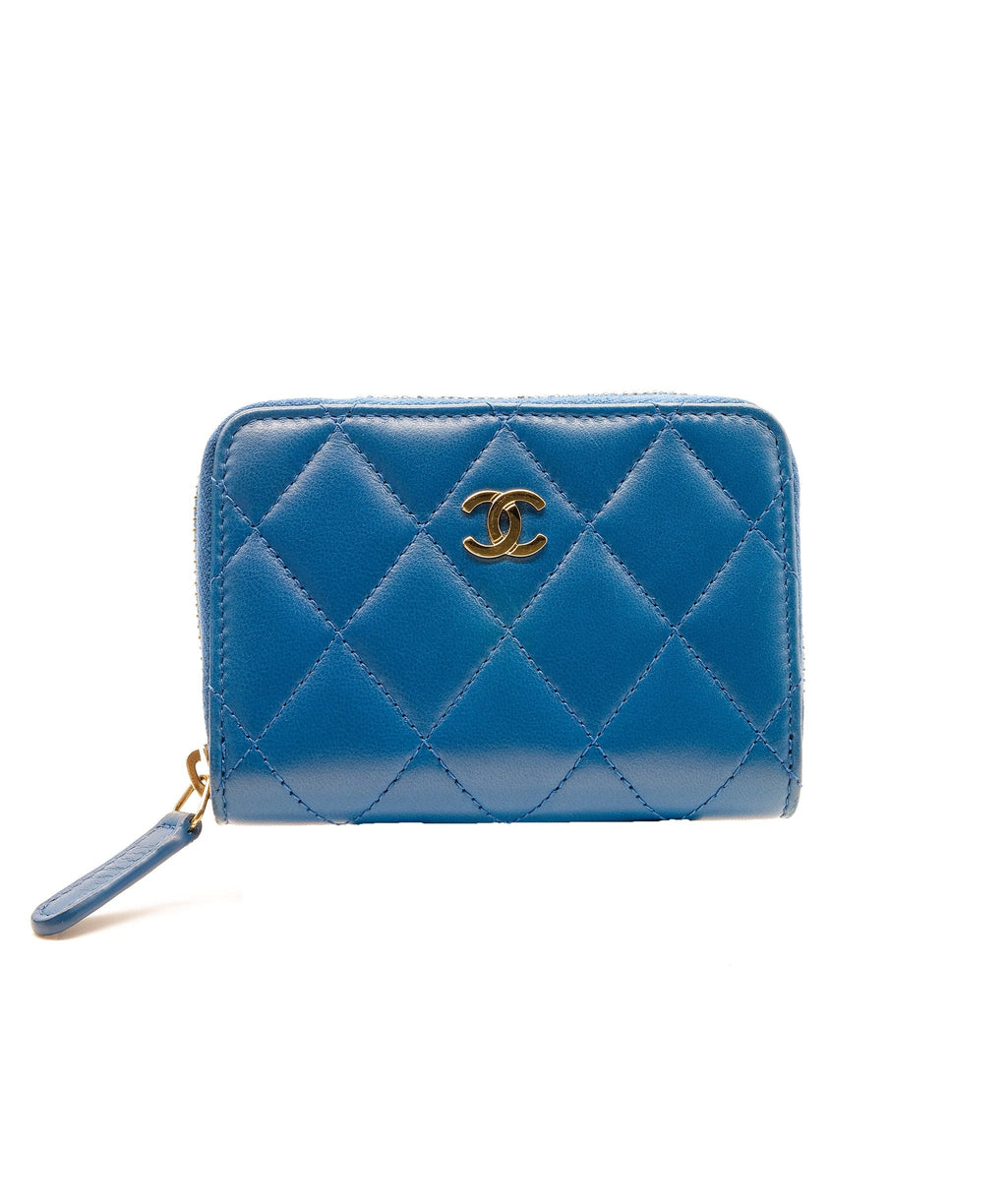Chanel Blue and Gold Zip Around Card Holder RJC1407 – LuxuryPromise