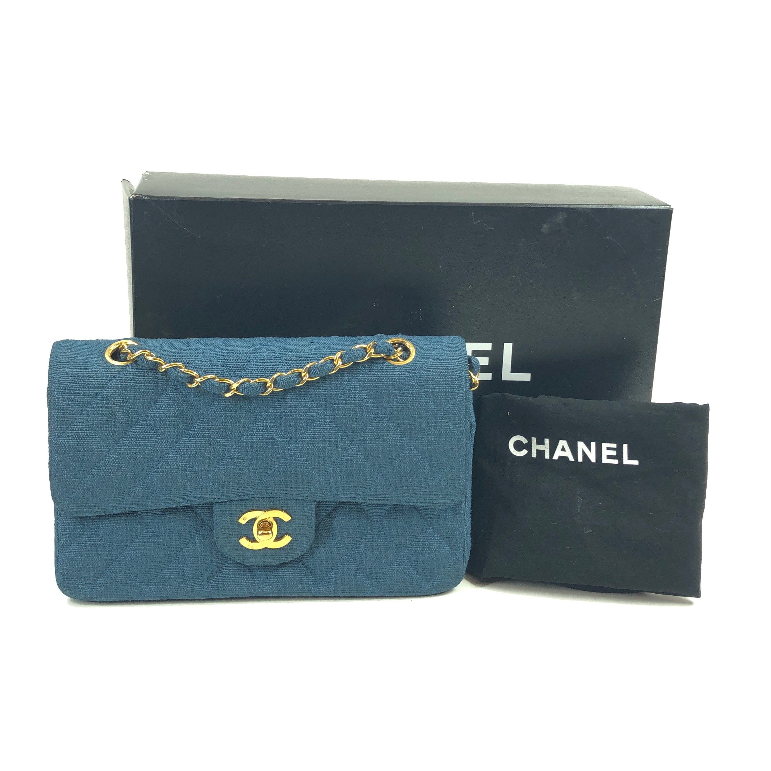 Chanel Chanel Blue Canvas Small Flap Bag  PXL2470