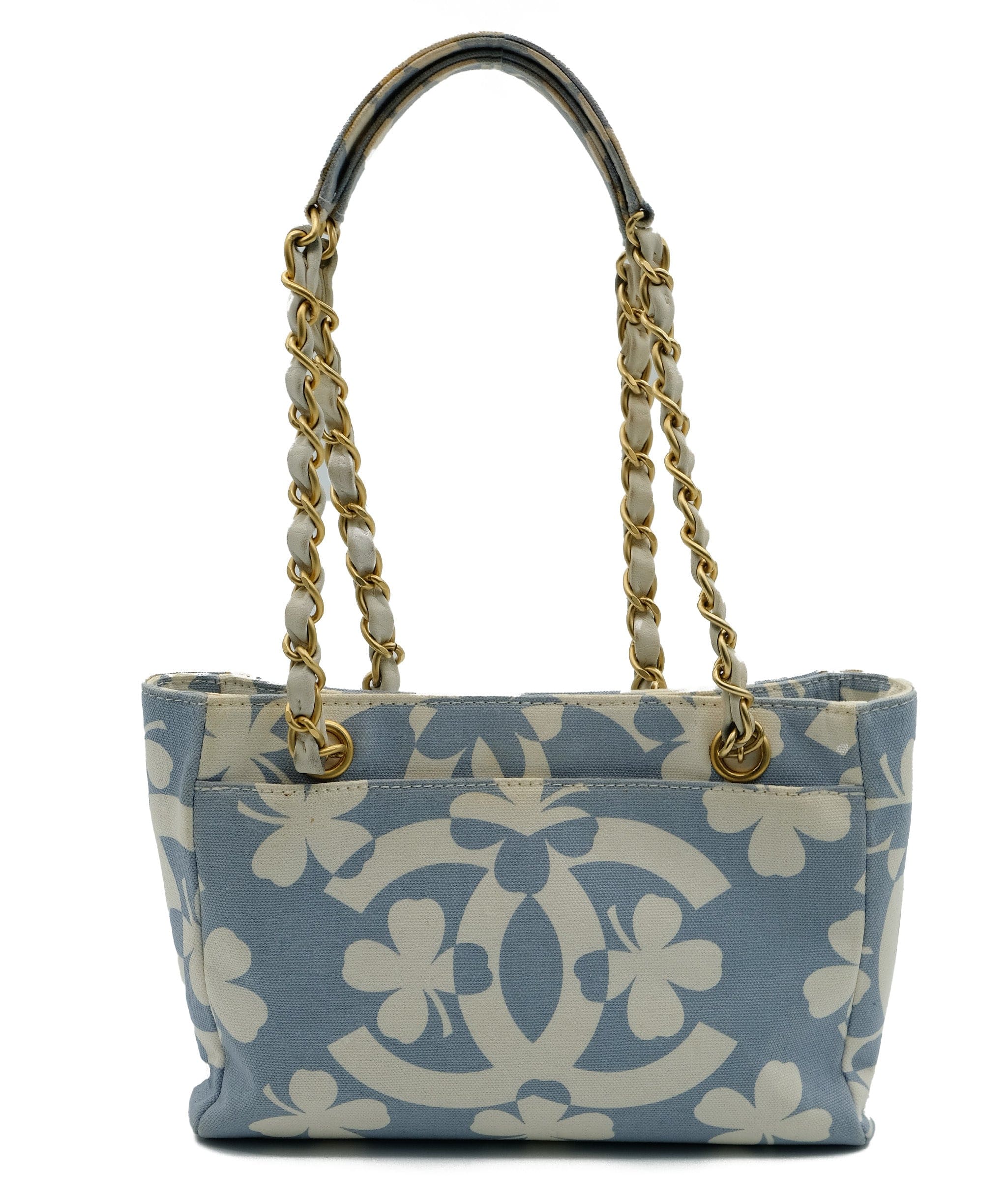 Chanel blue canvas fashion tote