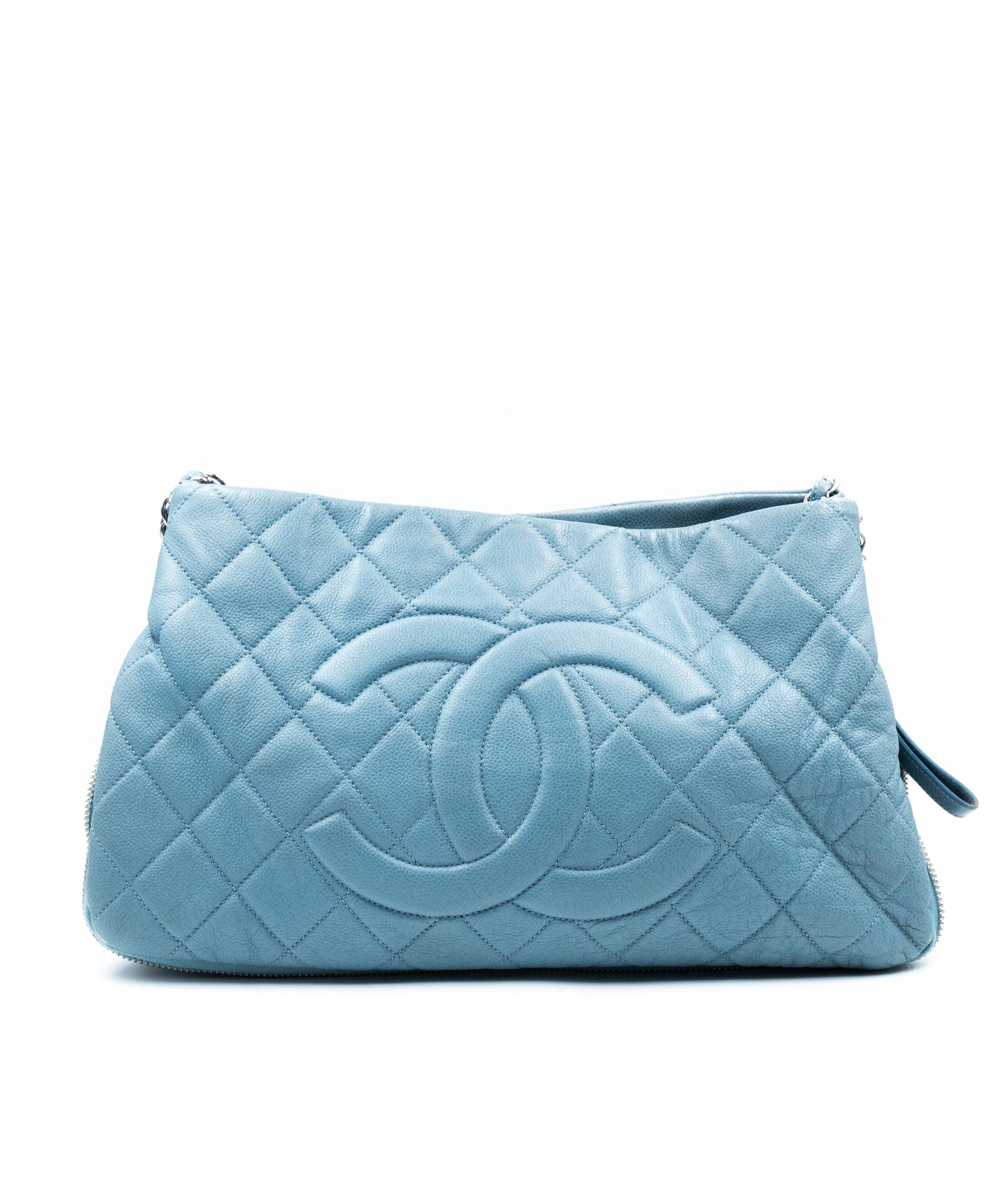 Chanel Chanel Blue CC Quilted Leather Tote Bag PHW  - AGL1991
