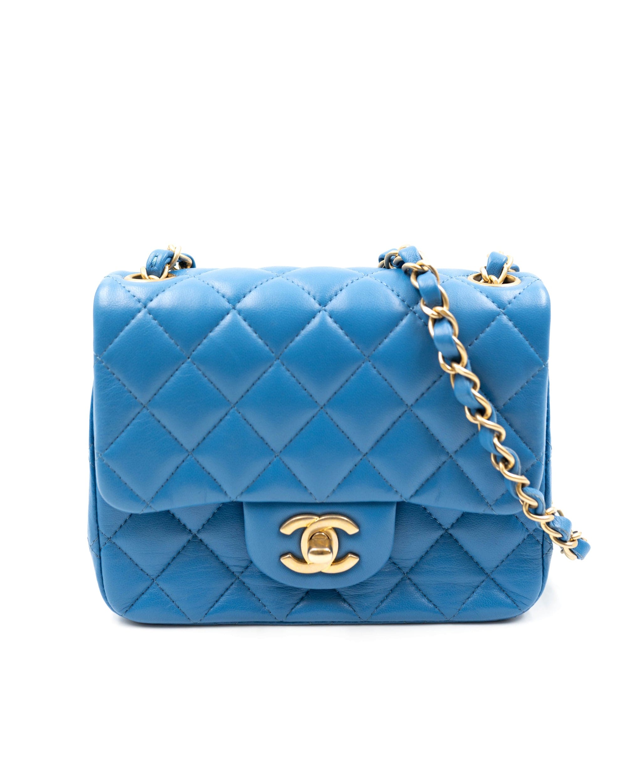 light blue chanel handbag