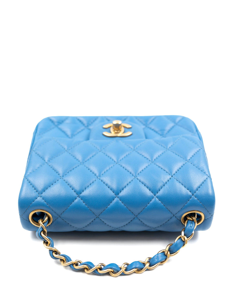 Chanel mini square electric blue 
