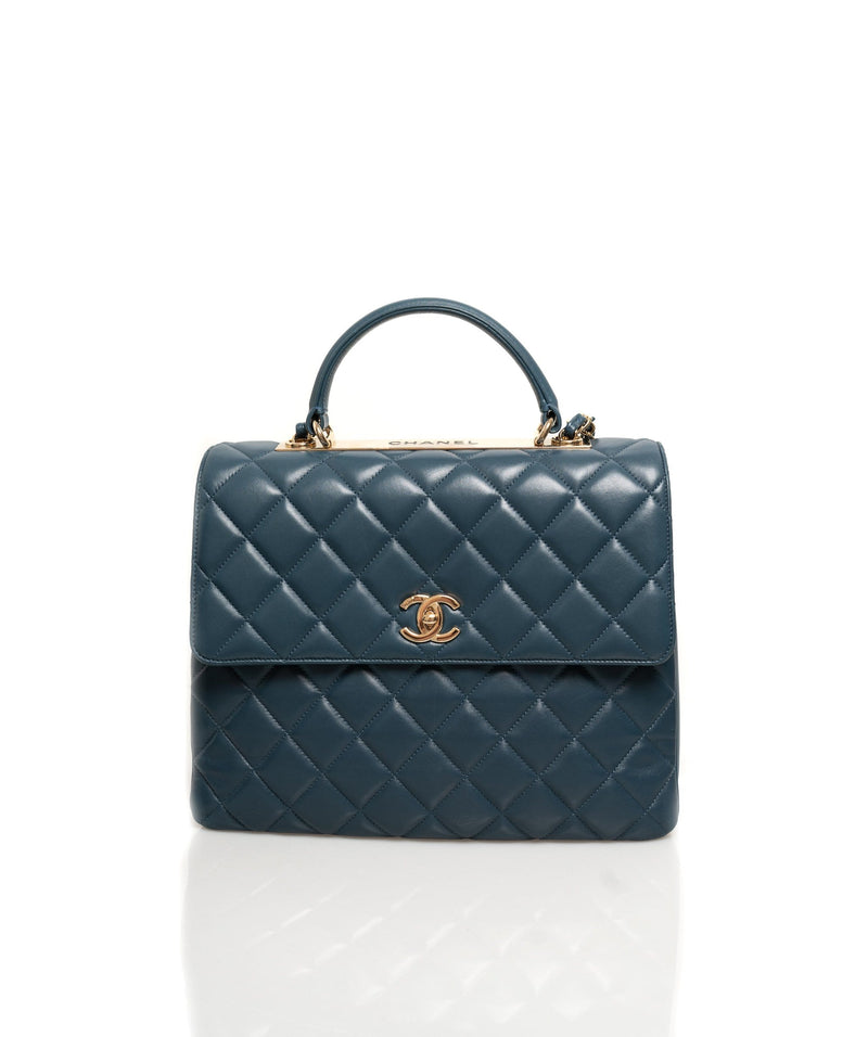 Chanel Chanel Blue Lambskin Trendy Bag - AGL1293