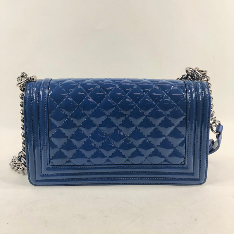 Chanel Blue Quilted Patent Leather Plexiglass Medium Boy Bag PXL1254 –  LuxuryPromise