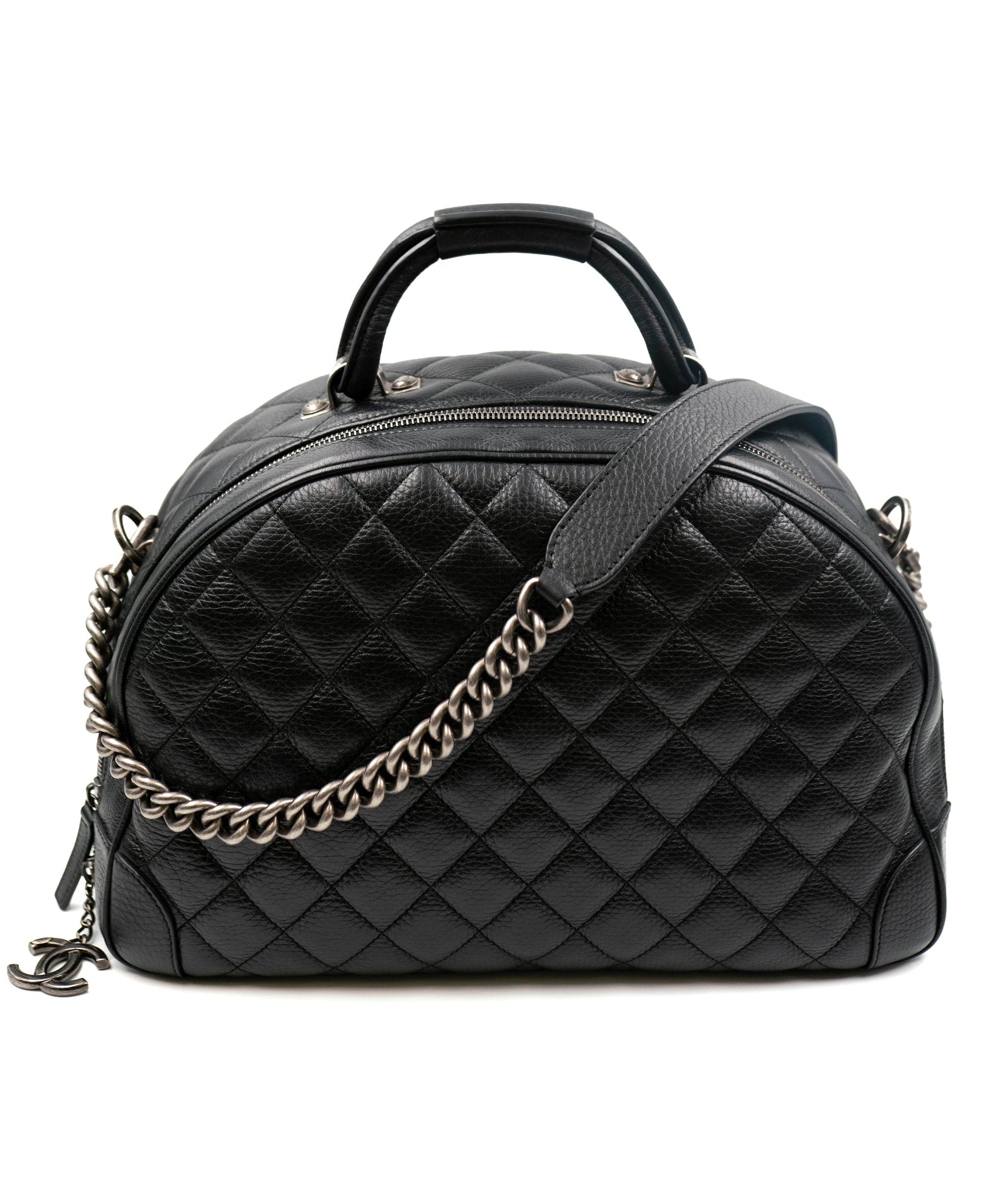 Chanel Neutrals, Pattern Print Just Mademoiselle Stitch Bowling Bag