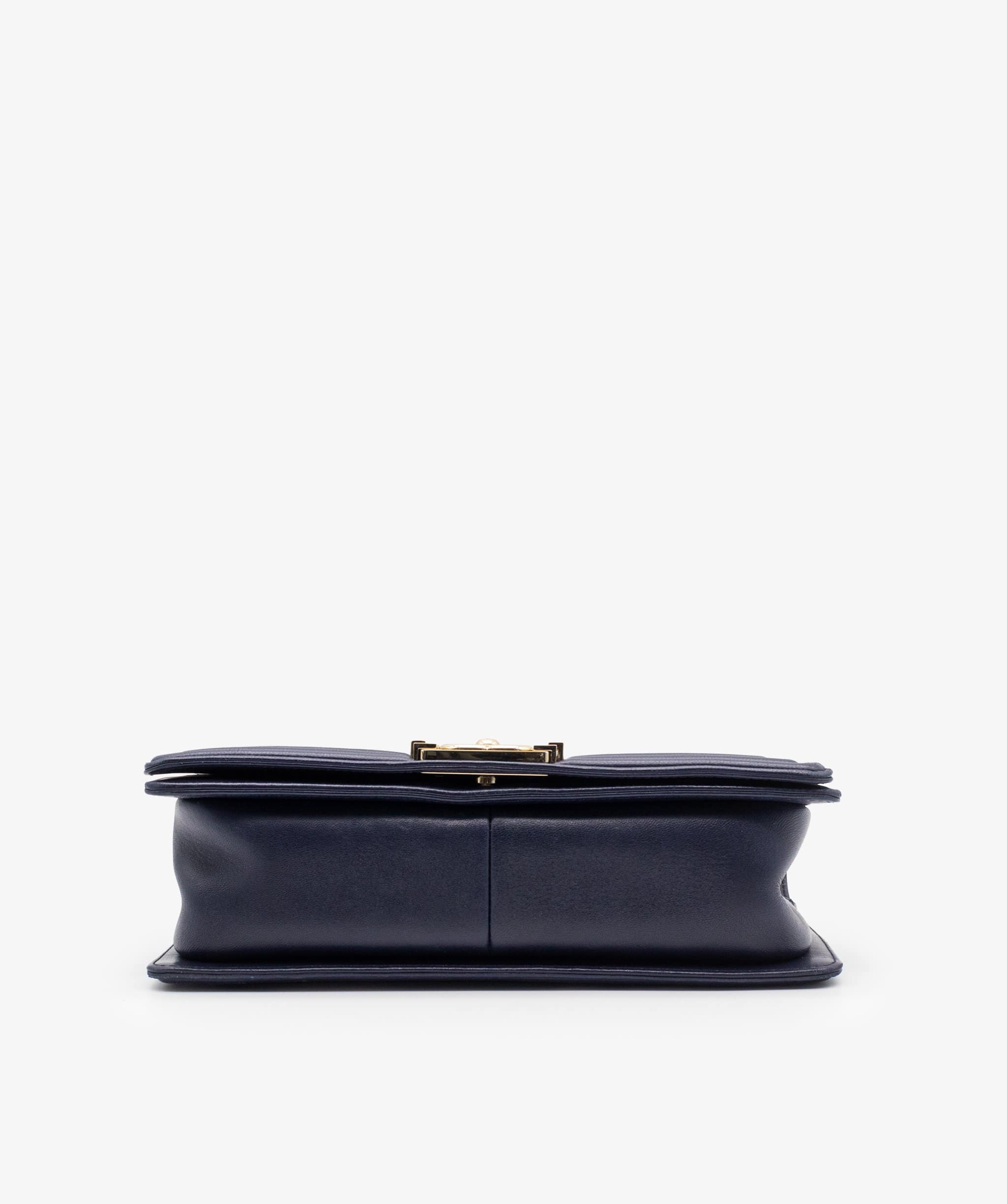 Chanel Chanel Boy Medium Navy Shoulder Bag