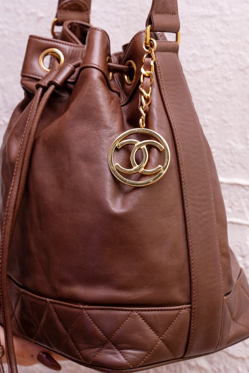 Chanel Chanel Brown Lambskin Bucket Bag GHW  - AGL1601