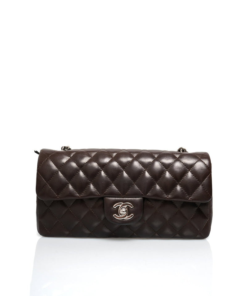 Chanel Brown Lambskin East West Bag with Silver Hardware - AWC1039 –  LuxuryPromise