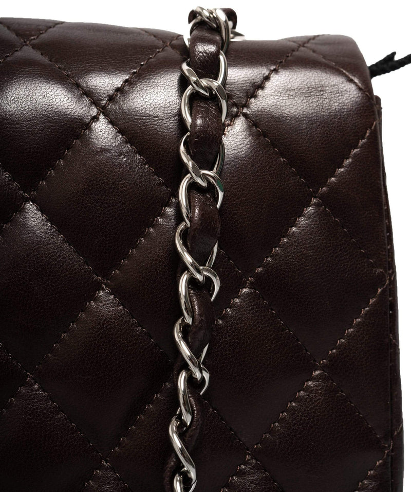 Chanel Chanel Brown Lambskin East West Bag with Silver Hardware - AWC1039