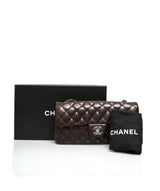 Chanel Chanel Brown Lambskin East West Bag with Silver Hardware - AWC1039