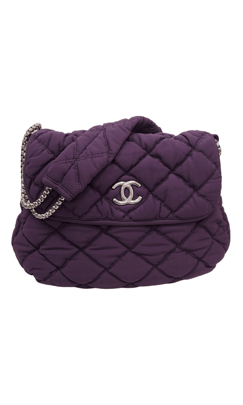 Chanel Chanel Bubble Quilted Hobo Flap Purple SYC1059