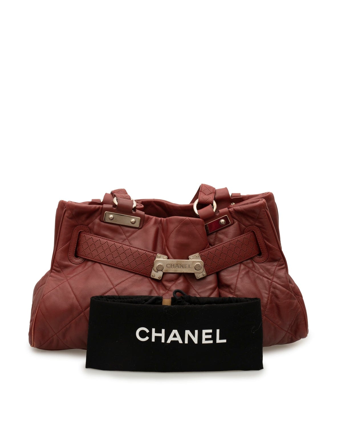 Chanel Chanel Burgundy Lambskin Leather Soft Tote Bag - AGL1518